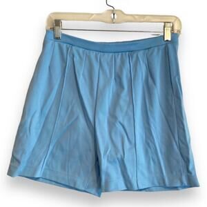 Vintage 40s Baby Blue Ribbed High Waist 100% Nylon Stretchy Gym Fitness Shorts
